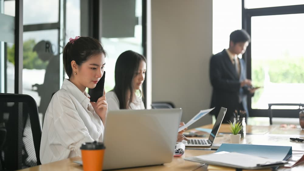 A group of lawyers working in an office.